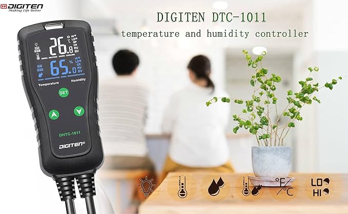 Temperature & Humidity Controller - Outlet Plug-in Thermostat & Humidistat for Reptiles & Greenhouses - Dual Stage Pre-Wired Electronic Controller - Image 4
