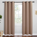 NICETOWN Short Window Curtains and Drapes, Set of 2, 42 by 78 Inch, Cappuccino, Thermal Insulated Solid Grommet Blackout Curtains/Drapes for Bedroom Samll Window by NICETOWN