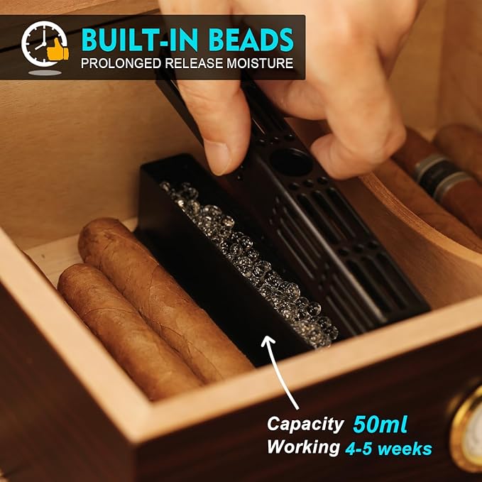 Humidor Cigar Humidifier, Cigars Humidor Solutions Kit, 3-Way Humidification System for Cigar box - Keep 70% RH, Humidity for 1-100 Cuba Cigars, Fit All Cigar Box, Safe for Cigars -Value Set - Image 7