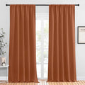 NICETOWN Blackout Curtains and Drapes - Thermal Insulated Solid Rod Pocket Blackout Draperies/Panels (Burnt Orange, 1 Pair, 52 by 95 inches) by NICETOWN