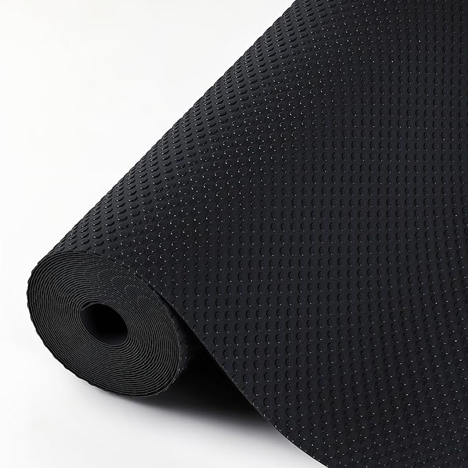 Hersvin Shelf Liners, 20 in x 20 ft Kitchen Drawer Mats, Non-Adhesive EVA Cupboard Protector, Cabinet Lining (Black Dot) by Hersvin