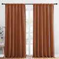 NICETOWN 2 Panels Blackout Curtains, Rod Pocket Thermal Insulated Drapess for Bedroom, Privacy Protection Easy-Care Heavy Duty Curtains for Living Room/Dining Room, W70 x L95 inches, Burnt Orange by NICETOWN