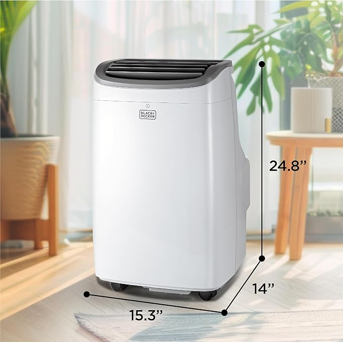 BLACK+DECKER Portable Air Conditioner, 10,000 BTU (6,300 BTU SACC) for Rooms up to 450 Sq. Ft., Portable AC with Follow Me Remote Control and Window Kit, BPACT10WT, White - Image 8