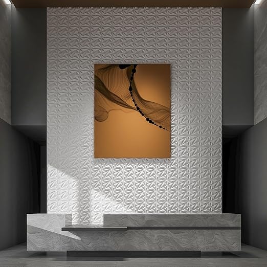 Art3dwallpanels 50 Pack 3D Wall Panel Diamond for Interior Wall Décor, PVC Flower Textured Wall Panels for Living Room Lobby Bedroom Hotel Office, White, 12''x12'' - Image 8