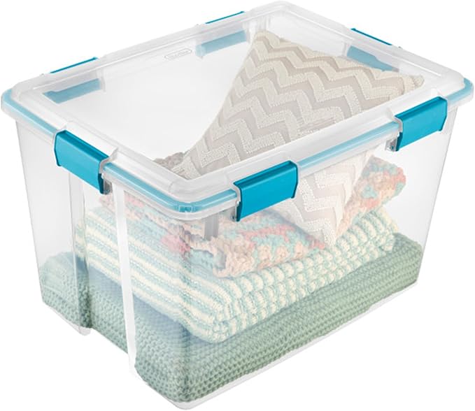 Sterilite 4-Pack Gasket Box, Weather-Resistant Storage Bins with Latching Lids, 80 Quart - Heavy-Duty Organizing Containers for Closet, Bathroom, and Office - Image 8
