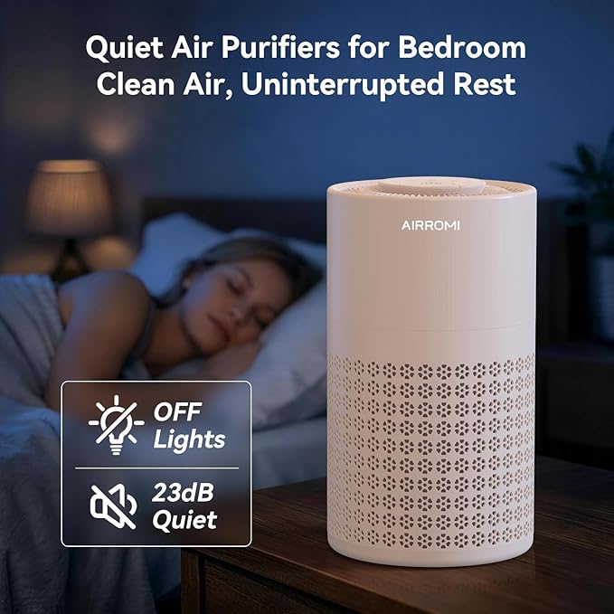 AIRROMI Air Purifier for Bedroom with HEPA 3-in-1 Filter, Pet Air Purifier for Home Cat Pee Smell, Covers Upto 990 Ft², Quiet 360°intake Air Cleaner for pet hair,allergies,Dust,Smoke A2001 Orange - Image 6