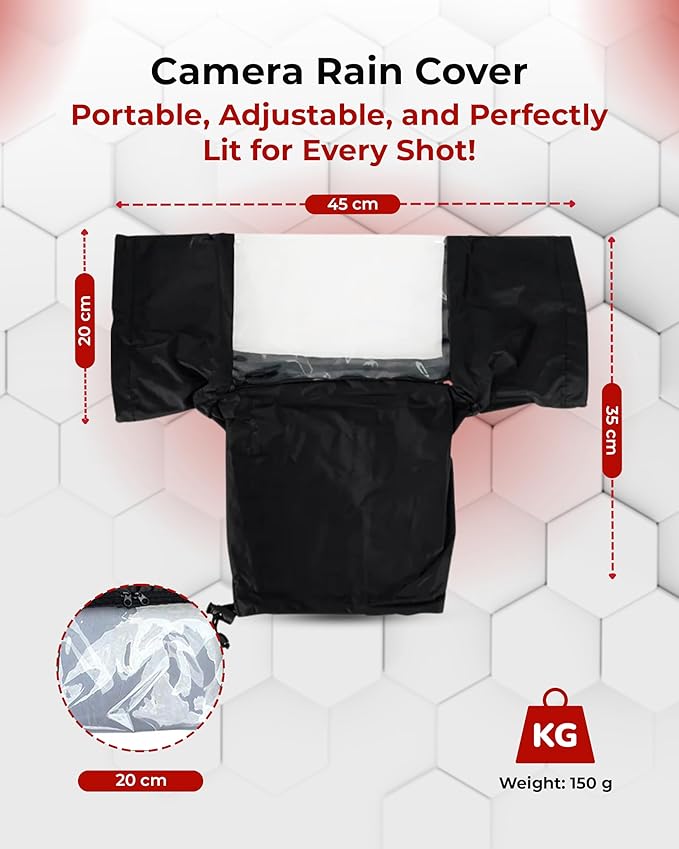 REFLEX CAMERA Universal Protective Waterproof DSLR/SLR Rain Cover with Drawstring Sleeves & Clear Viewing Window for Sony, Canon, Nikon, Panasonic, Lightweight Nylon Protection for All-Weather Outdoor - Image 6