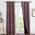 NICETOWN Dry Rose Blackout Curtains 84 inches Long, Full Light Blocking Drapes with Black Liner for Nursery, Noise Reducing Thermal Insulated Draperies for Doorway (2 Pieces, 37" Wide Each Panel) by NICETOWN