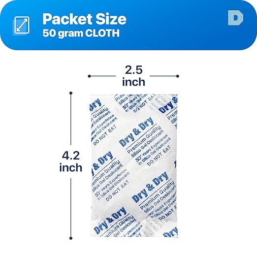 Dry & Dry 30 Gram [100 Packets] Silica Gel Packets Desiccants, Silica Packets - Rechargeable Silica Gel Packs, Desiccants Packets, Silica Gel - Image 6