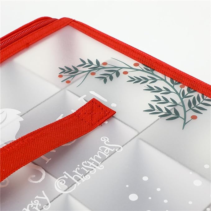 Ornament Storage Box - Holiday Decorations Containers, Christmas Ball Container With Adjustable Dividers For 64 Balls, Space-Saving Holiday Decor Organizer With Lid And Handle, Frosted Design With Eas - Image 6