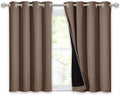 NICETOWN Bedroom Full Blackout Curtain Panel, Super Thick Insulated Window Cover, 100% Blackout Blind with Black Liner for Small Window(Cappuccino, 1 PC, 52 by 45-inch) by NICETOWN