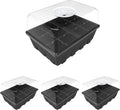 Gardzen 3 Pack Seed Starting Tray, Plant Germination Trays, Seed Starter Kit with Adjustable Humidity Vented Dome, Plant Growing Kit 6.6" x 4.5", Total 36-Cell, Black by Gardzen