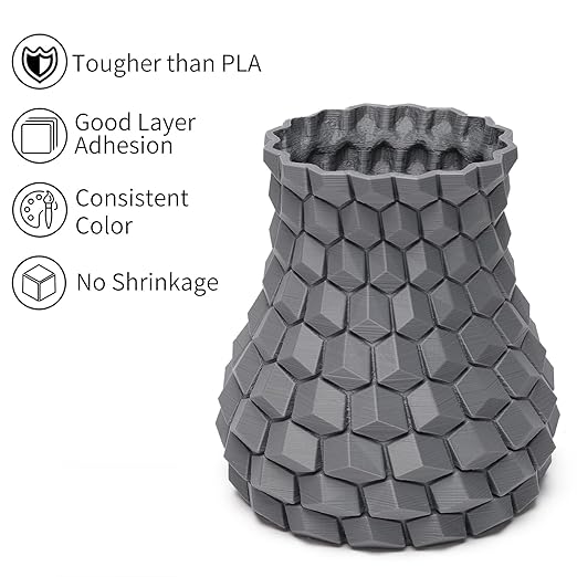INLAND Micro Center PLA+ 3D Printing Filament 1.75mm - PLA Pro Dimensional Accuracy +/- 0.03 mm - 1kg Cardboard Spool (2.2 lbs) (1 Pack Silver, 1.75mm) - Image 2
