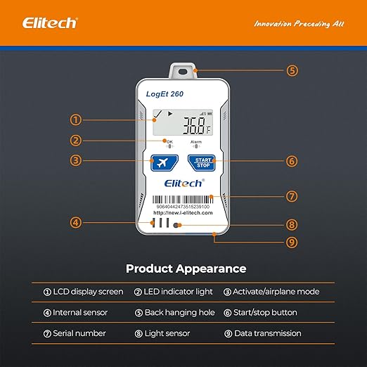 Elitech 4G Real-time Temperature Humidity Data Logger Light/Shock/Location, Built-in SIM Card, Shadow Data, Airplane Mode, Cloud Storage, SMS/Email/APP/Web Alarm,100000 Points, Loget 260-TH-5Pack - Image 7