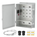 Joinfworld Vented Outdoor Enclosure Box 18.1x12.6x6.4 Outdoor WiFi Enclosure Waterproof White Nema Electrical Box with Cooling Fan for Electronics by Joinfworld