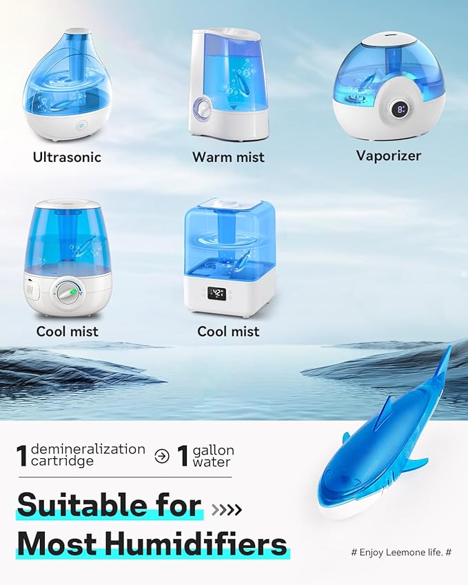Leemone Humidifier Cleaner Shark, Demineralization Float Shark Compatible with All Humidifier and Fish Tank(6Pack) - Image 3