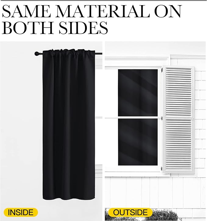 NICETOWN Halloween Blackout Curtains Window Drapes - (Black Color) W52 x L108, Double Panels, Blackout Draperies Window Treatment for Large Window - Image 6