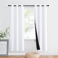 NICETOWN 100% Blackout Cold Blocking Window Curtain Panel, Full Light Blocking Drape with Black Liner for Nursery, 72-inch Drop Thermal Insulated Drapery (White, 1 Piece, 42-inch Wide Per Panel) by NICETOWN