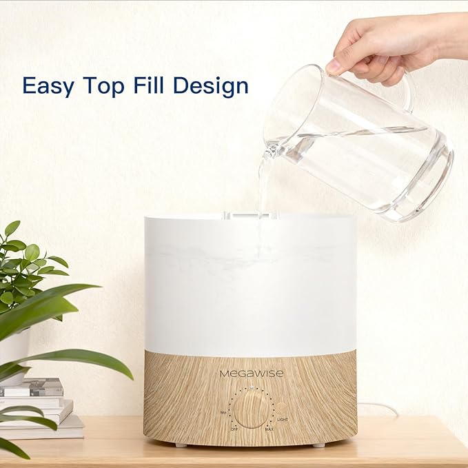 MEGAWISE 2 Pack1.5L Cool Mist Humidifier 2-Pack with 7 Color LED Lights, Adjustable Mist, Quiet Ultrasonic Humidifiers for Bedroom & Home - Image 7