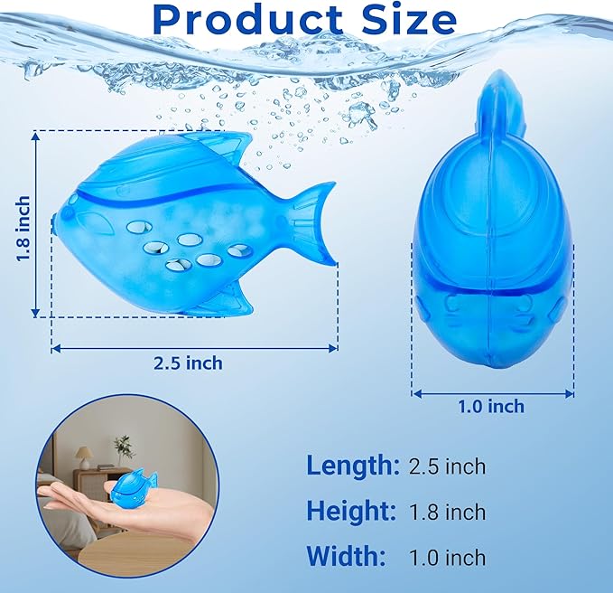 Funmit Humidifier Cleaning Fish, 12 Pack Humidifier Cleaner for Humidifiers and Fish Tanks, Purifies Water, Prevents Hard Water Build-Up, Reduces Scale, Blue - Image 3