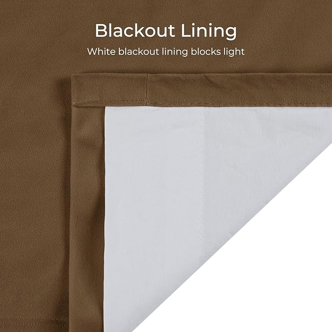 TWOPAGES Luxury Velvet Curtain Pinch Pleated Chocolate Curtain 102 inch Long Thermal Insulated Blackout Drapes for Bedroom Living Room Indoor Window (1 Panel,Chocolate,72Wx102L) - Image 4