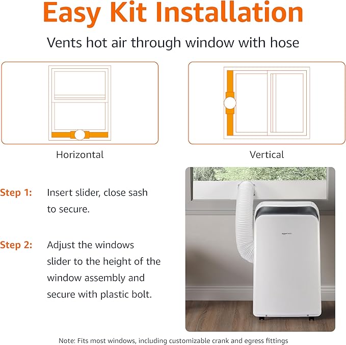 Amazon Basics 3-In-1 Portable Air Conditioner with Follow Me Remote, Timer, Sleep Mode, Auto Swing, Dehumidifier, 12000 BTU (ASHRAE), Cools Up to 550 Sqf Bedroom, White - Image 4
