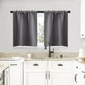 NICETOWN Short Curtains, Grey Window Curtains for Bedroom, Home Decoration Thermal Insulated Rod Pocket Blackout Blinds & Drapes for Small Windows (Gray, 2 Panels, W29 x L20 -Inch) by NICETOWN