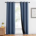 NICETOWN Complete 100% Blackout Curtain Set, Thermal Insulated & Energy Efficiency Window Draperies for Guest Room, Full Shading Panel for Shift Worker and Light Sleepers, Stone Blue, 42W x 84L, 1 PC by NICETOWN