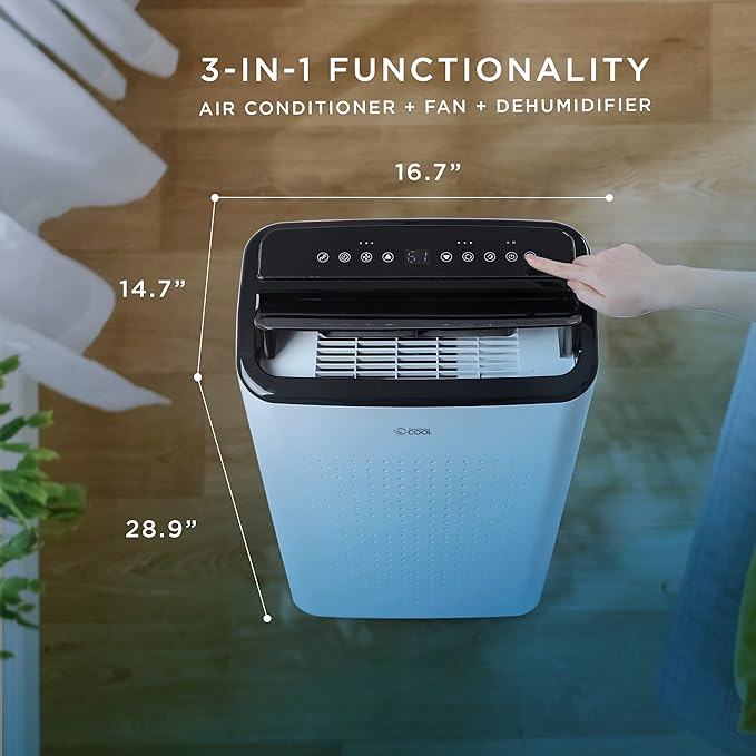 Commercial Cool Portable Air Conditioner, Dehumidifier & Fan, Portable Air Conditioner 9,000 BTU Covers up to 400 Sq. Ft., Wi-Fi Enabled, White - Image 6