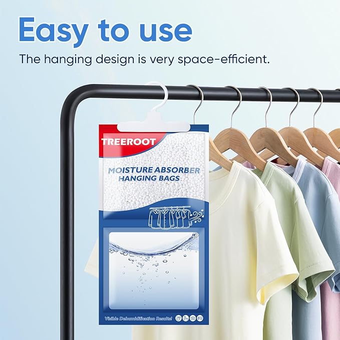 15 Pack Moisture Absorbers for Closet, 16OZ Hanging Closet Dehumidifier Bags, Hanging Humidity Absorber in Wardrobes, Kitchens and Bathrooms - Image 7