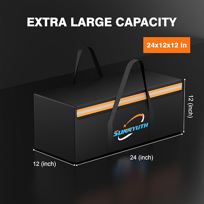 Large Fireproof Document Bags, 24x12x12" Waterproof Storage Firesafe Bag, Large Capacity Waterproof Storage Box with Reflective Strip for Valuables & Passport, Silicone Coating & Zipper Closure - Image 2