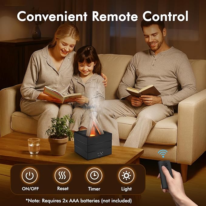 Essential Oil Diffuser, 280ML Ultrasonic Humidifier with Essential Oil Diffuser, Remote Control, Timer & Waterless Auto-Off, 7 LED Colors, for Home Bedroom Office Yoga Room Spa Room - Image 5