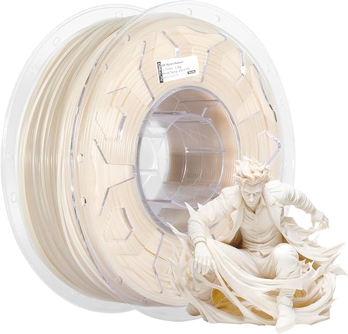Creality Nylon Filament 1.75mm, 3D Printer Filament, 1.0kg (2.2lbs) Spool, No Warp Enhanced Toughness, Dimensional Accuracy ±0.03mm Printing Filament, for 3D Printers (Nylon) by Creality