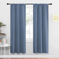 NICETOWN Blackout Curtains for Living Curtains, Home Decoration Solid Thermal Insulated Draperies & Drapes, Blackout Window Curtains for Kitchen (Stone Blue, 2 Panels, 34 in x 72 in (W x L)) by NICETOWN