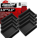 Ezprotekt Rectangle Rubber Caster Cups, 8 Pcs Non Slip Furniture Pads, 2.9" x 2.3" Anti-Slip Furniture Gripper, Furniture Stoppers to Prevent Sliding, Wheel Stoppers for Rolling Furniture (Black) by VisittheEzprotekt