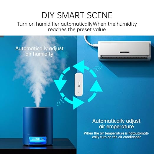 Smart Temperature Humidity Sensor, Tuya WiFi Hygrometer Indoor Monitor with App Alerts, Compatible with Alexa/Google Home, Real-Time Data & Scene Automation (2.4GHz Only) - Image 2