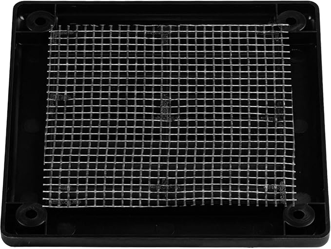 2-Pack 4" x 4" (Outer Size) Square Air Vent Cover – Black Plastic Vent Deflector - Screen Mesh, Surface Mount Wall Ceiling – Cold Air Return Soffit Air Vent Cover - Register Indoor Outdoor - Image 9