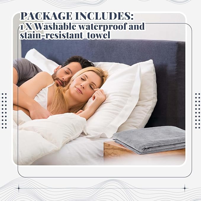 1 Pcs Couples Waterproof Mat Lover Reusable Stainproof Blanket Quiet Easy Use Mattress Protector for Adult Multi Functional Bed Sheet Couple Pleasure Comfort (50 x 60 in,Grey) - Image 2