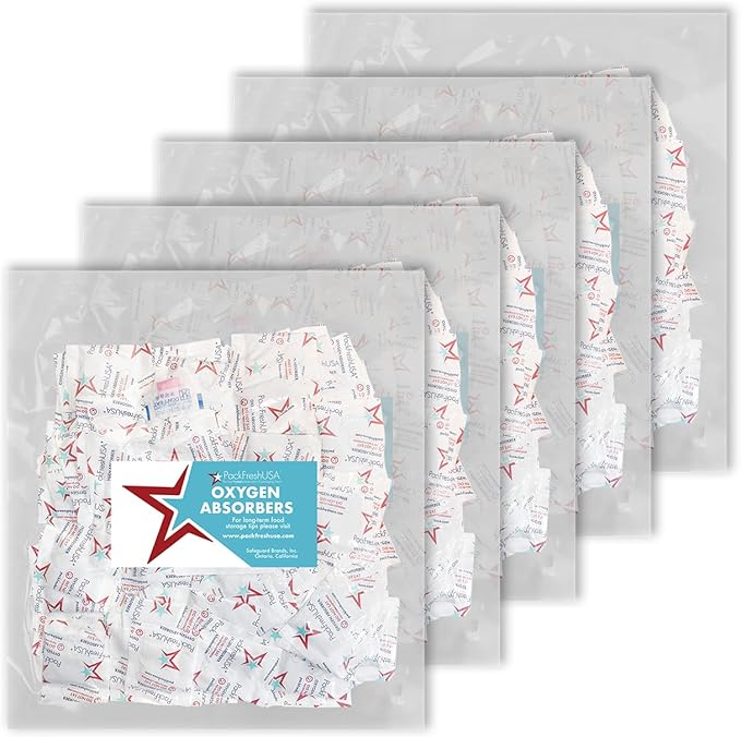 PackFreshUSA: 1000 Pack - 50cc Food Grade Oxygen Absorber Packs - Long-Term Food Storage Guide Included by PackFreshUSA