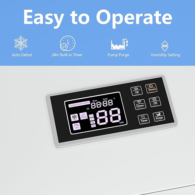 168 Pints Commercial Dehumidifier with Pump and Drain Hose for Basements Home and Large Spaces - Image 6