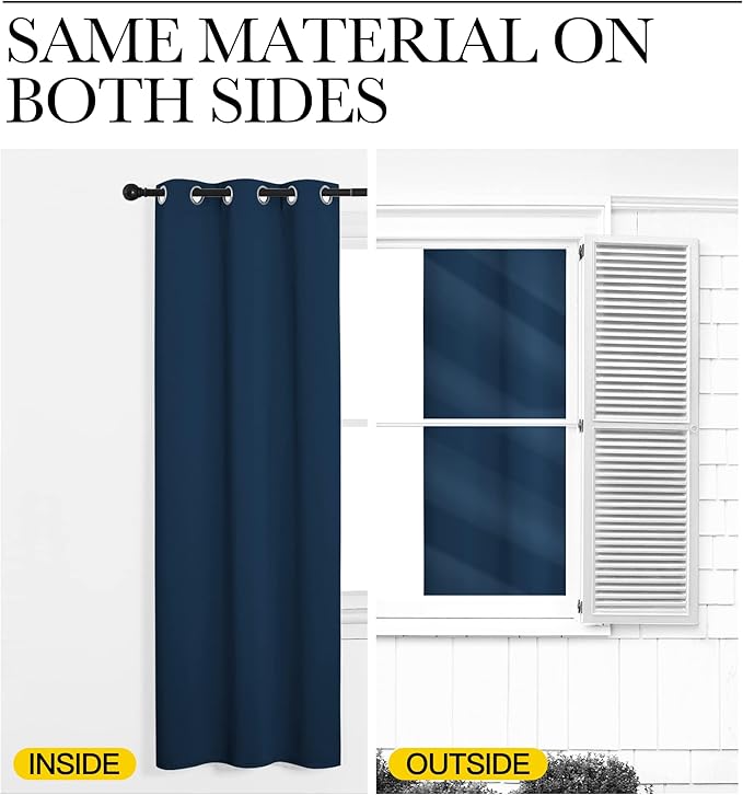 NICETOWN Room Darkening Window Treatment Curtain, Moroccan Blue, Single Panel, 42 by 45, Energy Smart Thermal Insulated Block Out Sunlight Shade & Blind for Bedroom with Grommet Ring Top - Image 5
