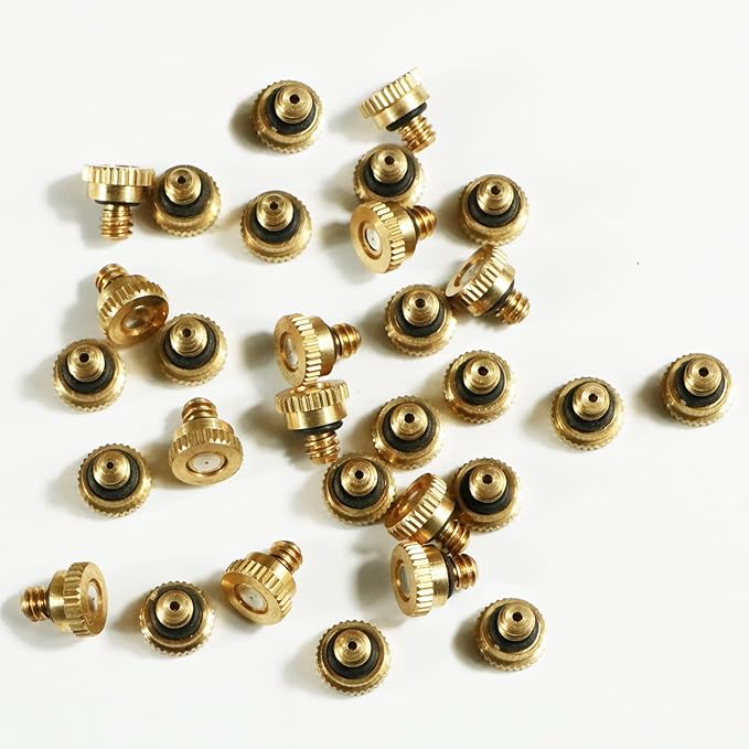 KUWAN 30pcs Brass Misting Nozzles for Cooling System 0.023" (0.6 mm) 10/24 UNC Garden (0.023) - Image 4