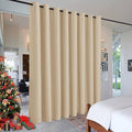 RYB HOME Extra Wide Curtains for Divider Room Separation Soundproof Temporary Door Curtains for Bedroom Closet Office Theatre Garage Living Room Privacy Drop Cloth, W 180 x L 90 inches, Cream Beige by RYBHOME