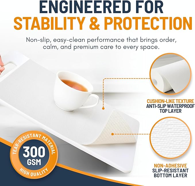 Shelf Liner Cabinet Liner for Shelves Non-Adhesive Kitchen Drawer Liner by Linda’s Essentials (12 x 120 Inches) - Non-Slip Easy Clean Shelf Liners for Cabinets and Cupboard Protector, Waterproof Mat - Image 5