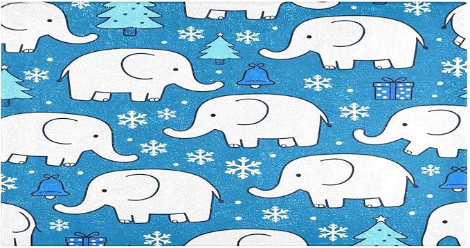 White Elephant Snowflake Blue Christmas mats Non Slip Anti-Mold Bath Rugs for Bathroom for Indoor Doormat Accessories decoración 39 x 20 in alfombra para ba?o by Unknown