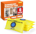 100g (6 Packs) Rechargeable Desiccant Packs for Storage, Color Indicating Silica Gel Desiccant Packets, Moisture absorbers for storage,Dehumidifier bag for Closets,Cars,Storage Bins by FURWEY