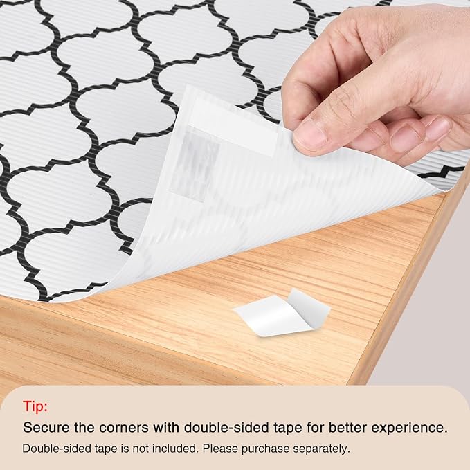 Glotoch 2 Rolls Non Adhesive Shelf Liners for Kitchen Cabinets, Waterprrof Drawer Liners for Kitchen, Non Slip Cabinet Liners for Shelves/Dresser/Fridge/Bathroom, 12" x 20 FT, White - Image 5
