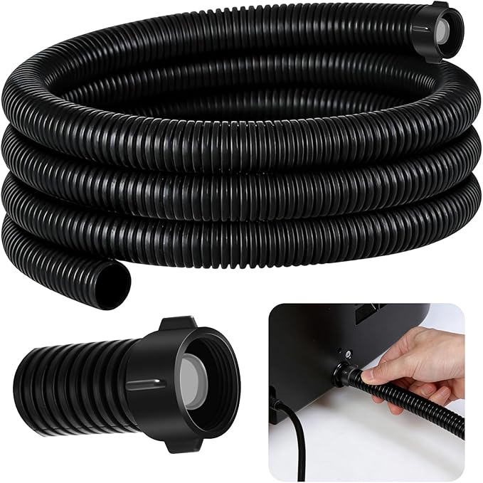 Dehumidifier Drain Hose 3/4 Inches FHT Connection with Rust-Resistant PE Connectors Cuttable Drainage Pipe Replacement Hose for Most Brand of Dehumidifiers, 10 Feet Black by Unknown