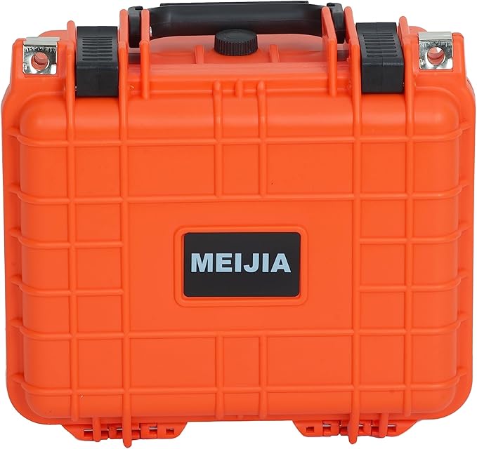 MEIJIA Portable All Weather IP67 Waterproof Camera Case,hard case with Customizable Fit Foam,Fit Use of Drones,Camera,Equipments,10.62 x9.68x6.87inches(Orange) - Image 8