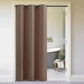 NICETOWN Interior Doorway Curtains for Faux Accordion Door, Noise Reducing Pet Dog Friendly Blackout Privavy Folding Separator Back/Front Door Curtain (1 Pack, 8ft Tall x 5ft Wide, Cappuccino) by NICETOWN